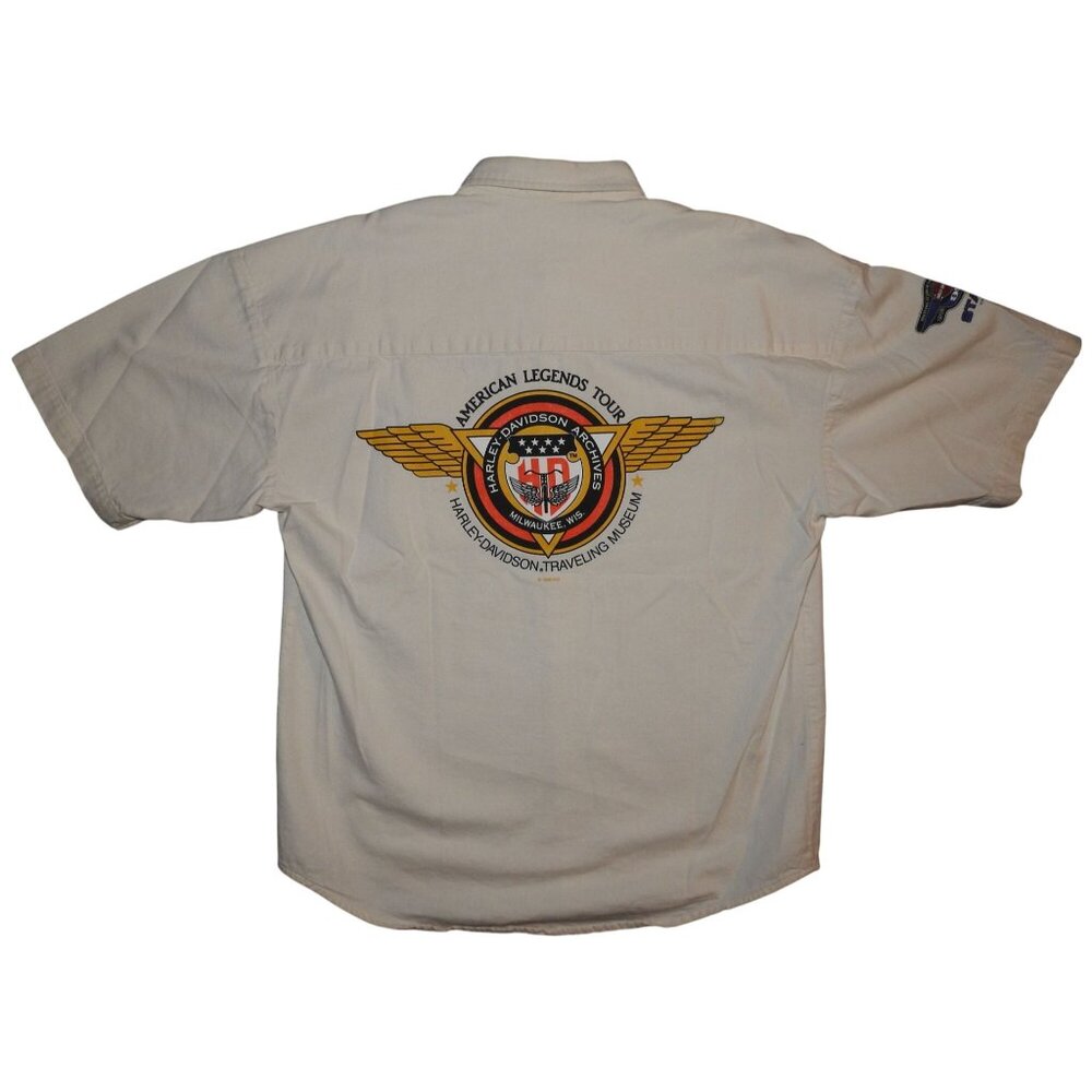 Vintage 1998 Harley-Davidson Archives American Legends Tour Staff Shirt Medium